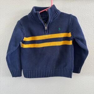 Vintage Polo by Ralph Lauren 1/4 zip Navy Blue Sweater Toddler Little Boys 4T
